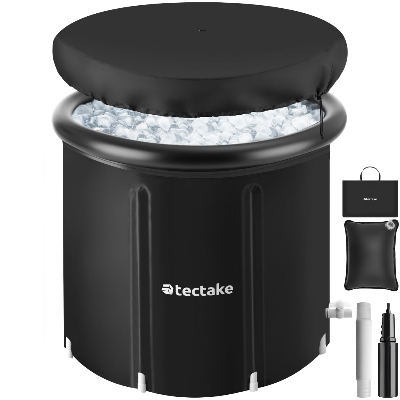 tectake® Bañera Hielo, Bañera Plegable Adulto, Piscina Plegable, Crioterapia, Piscina de Hielo, Baños Portatiles, Piscinas Plegables - 75 x 75 x 75 cm