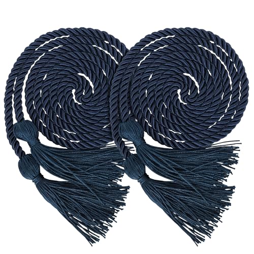 Image of GraduationMall Double Graduation Honor Cords Navy Blue 68 inch