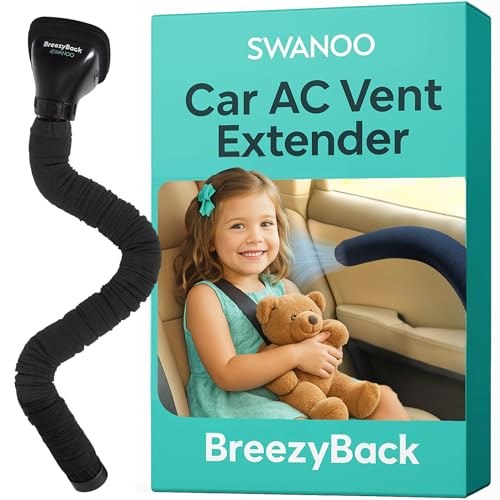 Image of Swanoo Car AC Vent Extender | Air Vent Hose for Backseat | Directs Cool or Hot Air to Kids & Pets | Universal Fit | Extends Up to 10 FT | AC Tube for Baby Car | Back Seat Air Conditioning | BreezyBack