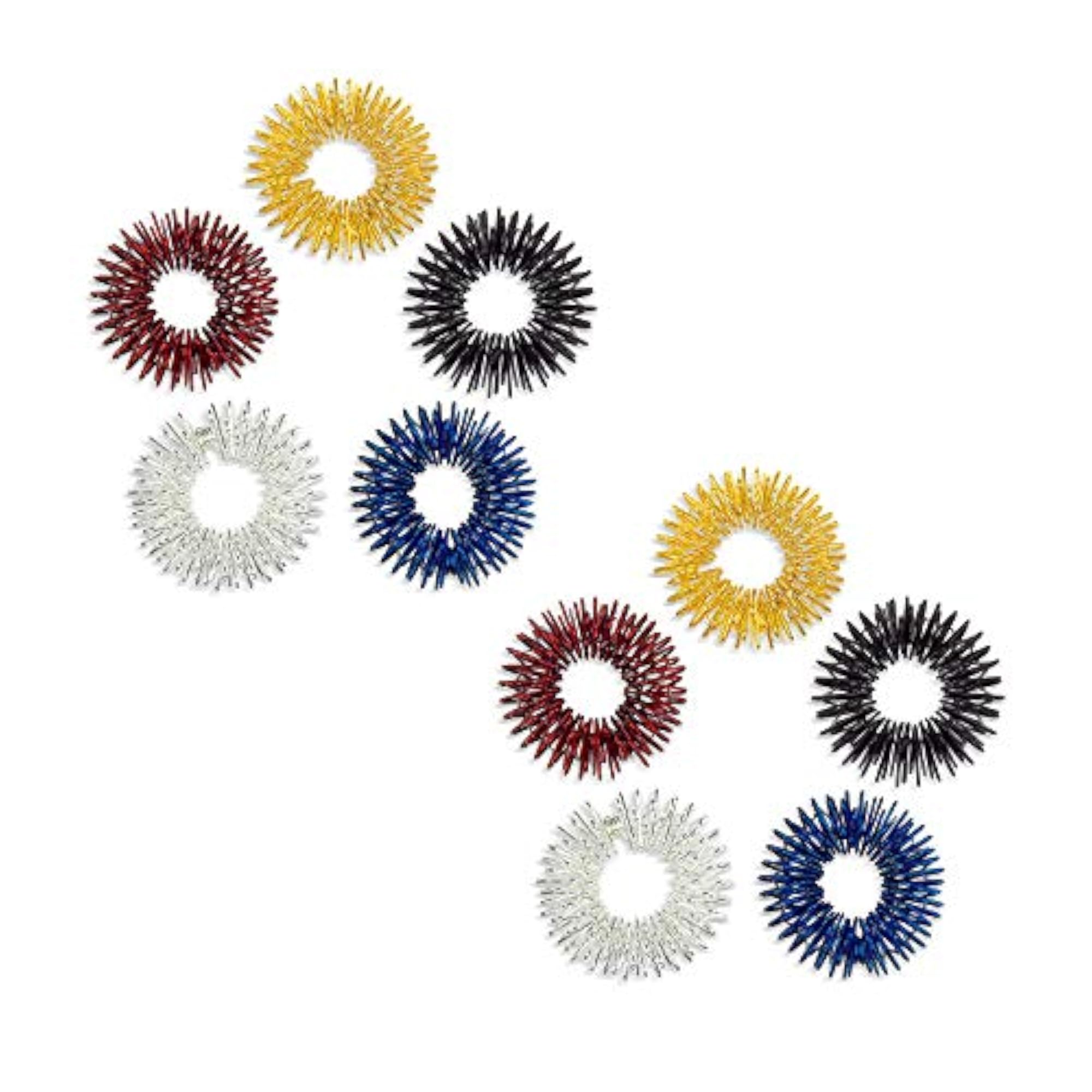 5pcs Acupressure Massage Rings Set (Gold/Silver/Black/Blue/Red)
