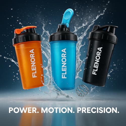 Image of Protein Shaker Bottle 700ml with Mixer Ball & Leakproof Lid | Gym, Sports & Fitness Shaker for Protein Shakes, Smoothies & Pre-Workout. (Jet Black)