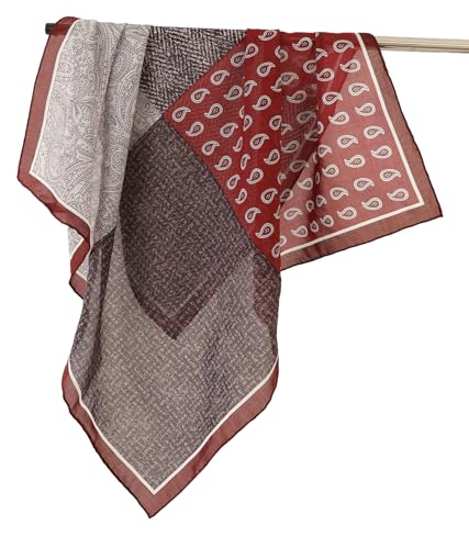 Prettystern Pañuelo unisex de mezcla de seda y algodón 65/65 cm, pañuelo con bordes enrollados a mano, pañuelo para el cuello, pañuelo para la cabeza, bandana, pañuelo de seda para damas y caballeros