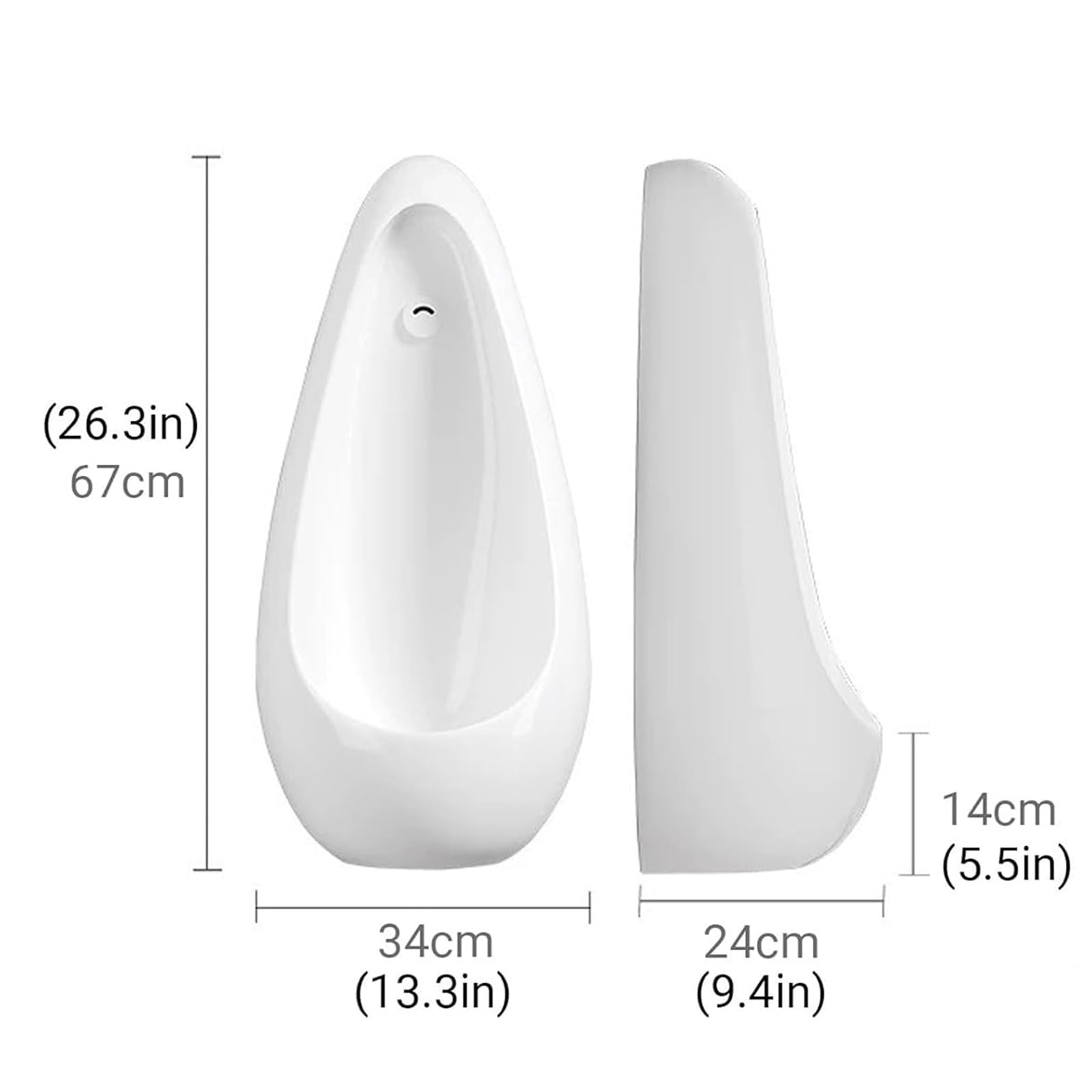 Urinoir mural en céramique pour homme, chasse d'eau automatique avec capteur, luminaire de salle de bain commercial pour hôtel, garage, bar et toilettes publiques