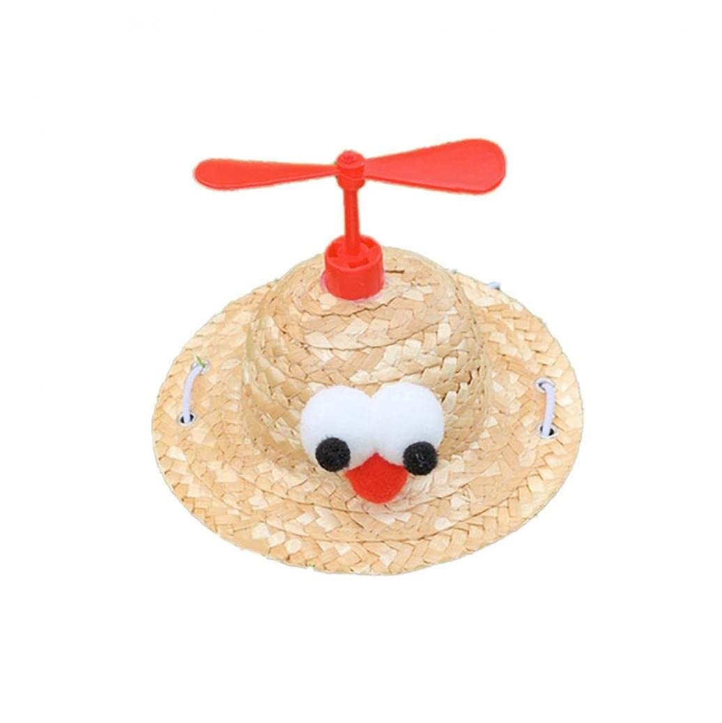 Amazon.co.jp: ペット 帽子 麦わら帽子 タケコプター 調整可能