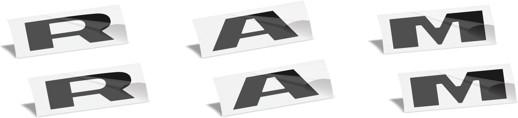 Reflective Concepts 4x4 Emblem Overlay Decal Sticker -Fits: 2019-2026 Ram, NOT for Classic - (Color: Flat Black)