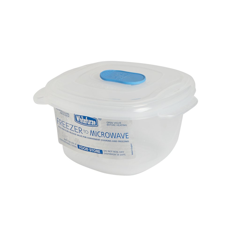Whitefurze Plastic 0.37L Square Freezer to Microwave Food Storage Container