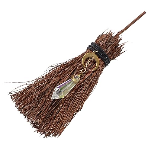 RORPOIR Broomstick Pendant Halloween Decorations for Party Broom Adornment Crystal Branch Decor