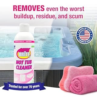 Quick N Brite Heavy Duty Hot Tub Cleaner Kit - Non-abrasive Cleaning Gel with Sponge and Cloth, 16 oz. (Packaging May Vary)