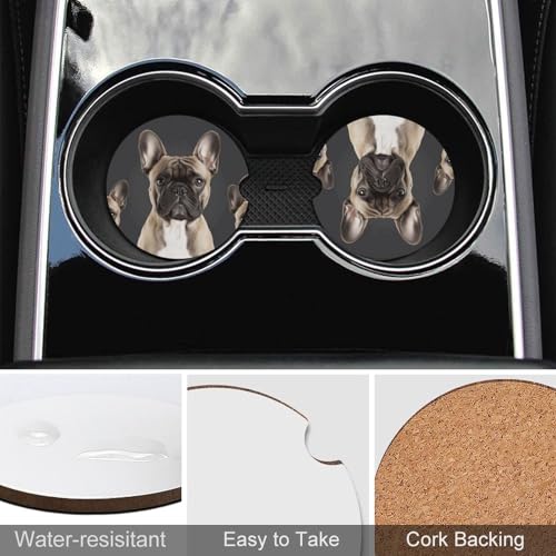 Portavasos para auto French Bulldog 2 piezas miniatura 5
