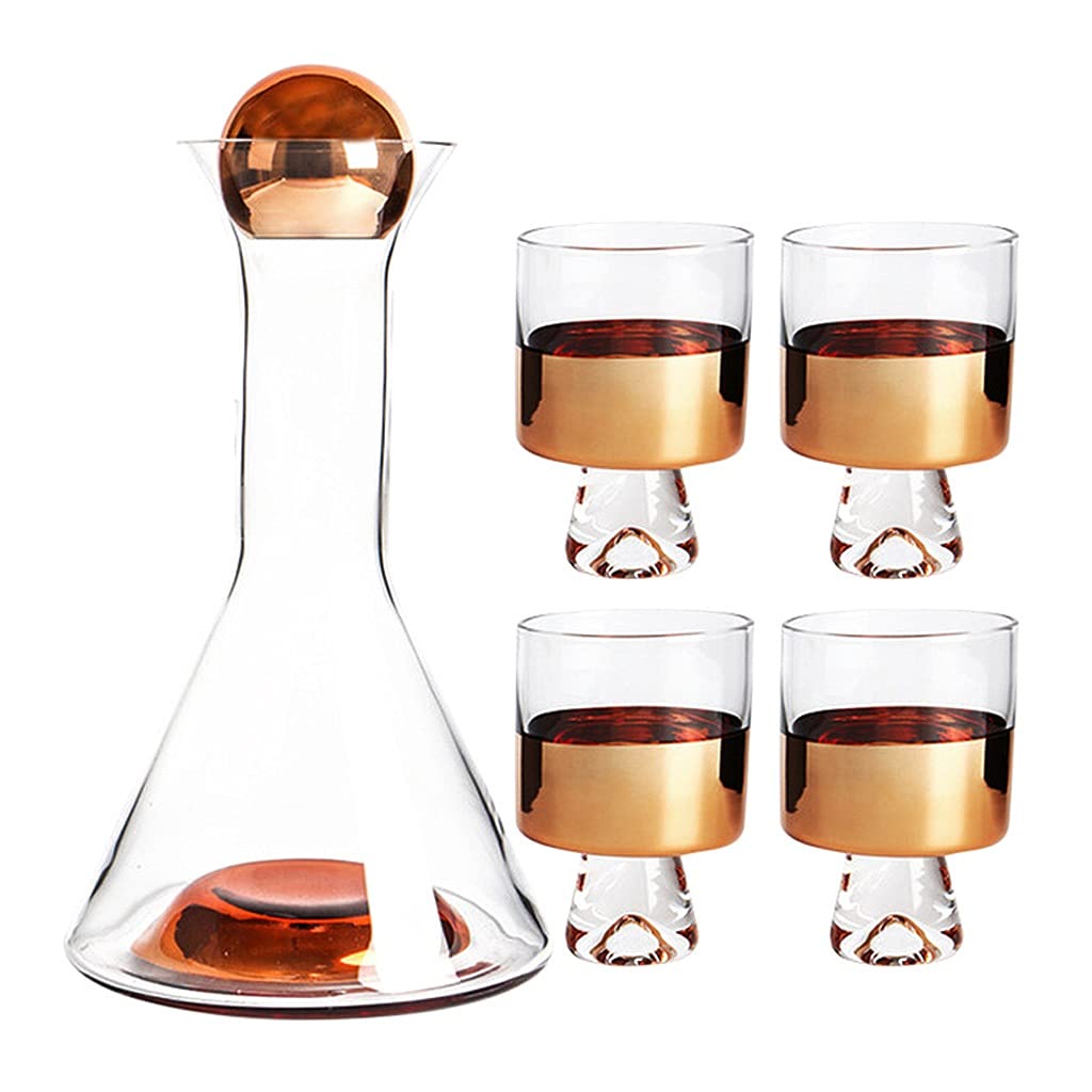 Decantador de Vino Minimalista Moderno Decantador Luz de Luz de Lujo Whisky Vino Tinto Verter Jarra Golden Vidrio Triángulo Jarra Decanter Decoración Decoración Accesorios de Vino/Jarra de Vino ( Size