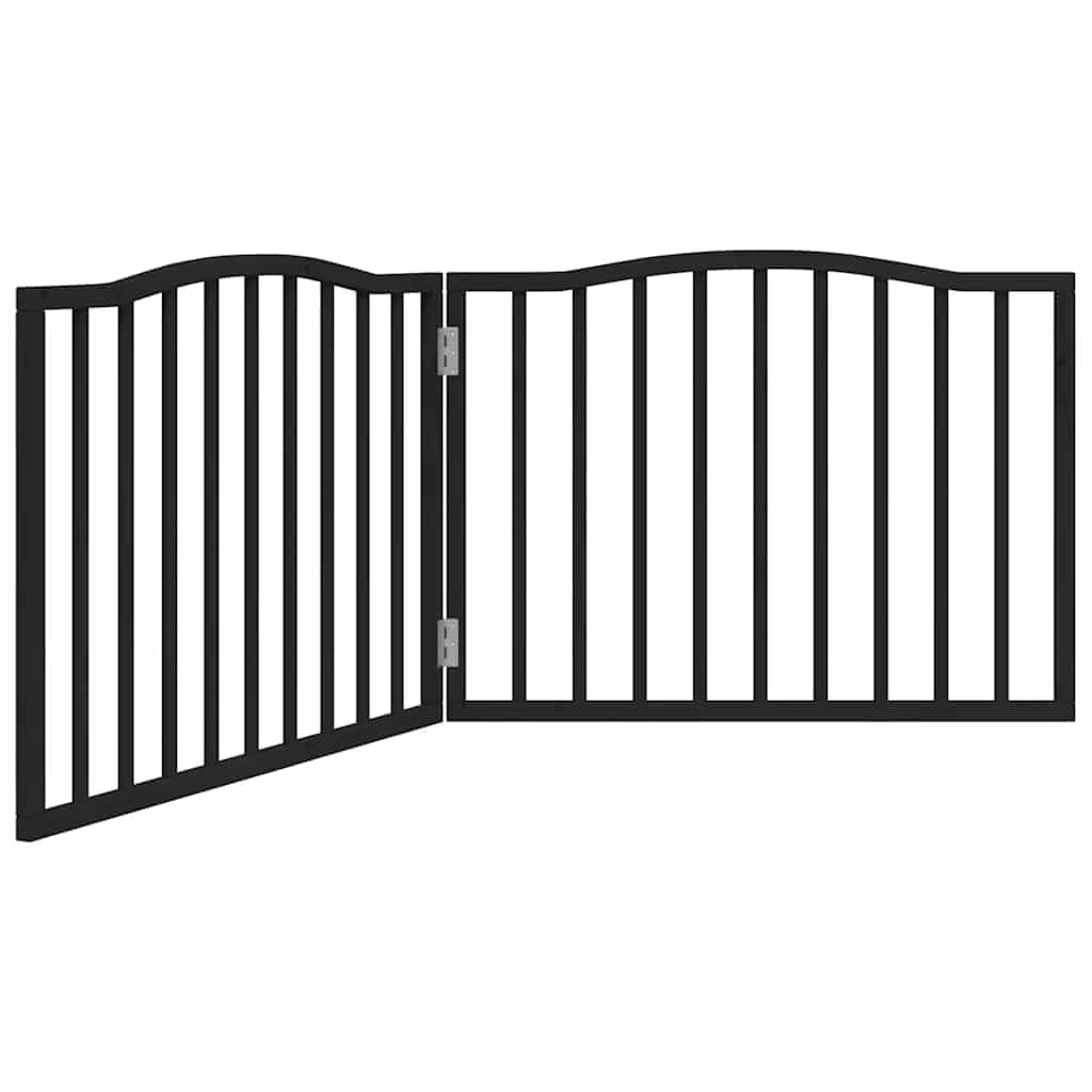 Faltbares Hundetor aus Pappelholz, 160 cm, Schwarz – Hundegitter faltbar ohne Bohren, platzsparend zusammenfaltbar für Sicherheit im Wohnzimmer, Küche und Treppe