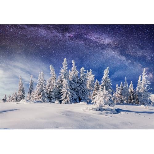 Ttincceer 1.5x1.2m Invierno Nieve Bosque Fondo Nevado Noche Estrellada Año Nuevo Fiesta Fotografía Fondo Campo de Nieve Nieve Pesada Niños Adulto Retrato Foto Fondos Festival de Navidad Decoración