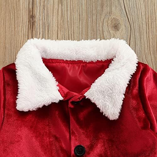Miniatura 6 de FIOMVA Disfraces de Navidad para Bebé Niña Niño Trajes de Papá Noel Ropa Conjuntos Vestido Chaqueta Abrigo Pantalones Largos Gorro Calcetines Cosplay