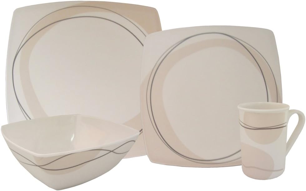Amazon.com: Cappuccino Melamine Tableware Set. Dinnerware Caravan. 16 ...