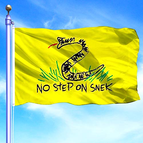 MOFAN No Step On Snek Flag 3'x5' Polyester Gadsden Snake Indoor/Outdoor Decoration with Durable Heading and Solid Brass Grommets