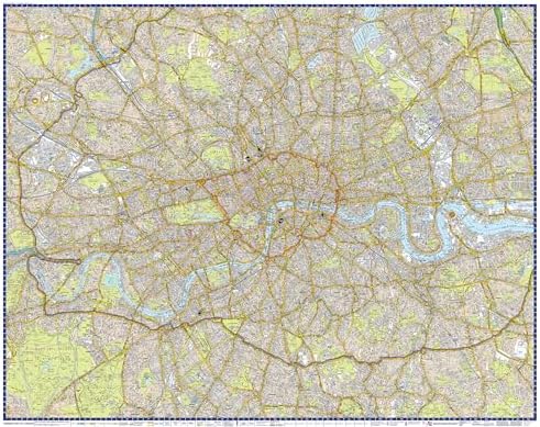 London A-Z Wall Map – Premier Edition – Large Wall Map Of London ...