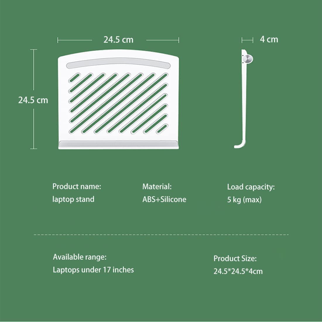 Supporto Per Laptop Regolabile ZMREN - Per PC 11-17.3 Pollici, Design Ergonomico, Raffreddamento Integrato - Foto 5