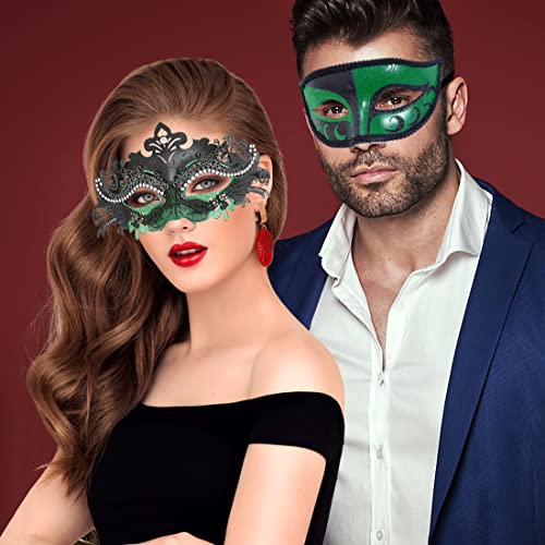 Image of Coddsmz Couple Masquerade Mask Set - Venetian & Mardi Gras Mask for Women & Men