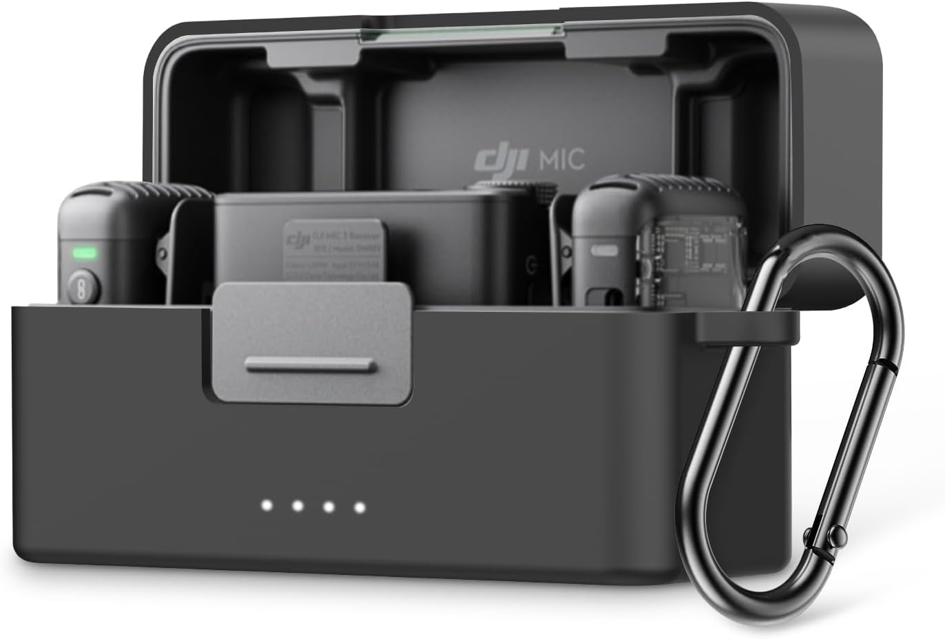 Silicone Case for DJI Mic 2 Wireless Microphone Kit Accessories Charging Case Protective Storage Cover with Keychain for DJI Microphone Traveling Outside Vlogging & Interview