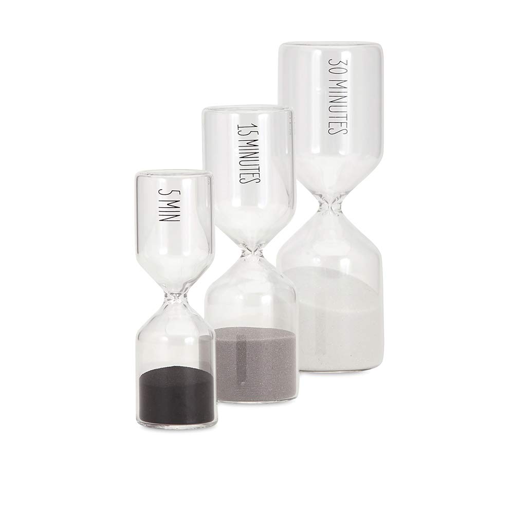 IMAX 96312-3 Irwin Hourglasses-Set of 3, Clear