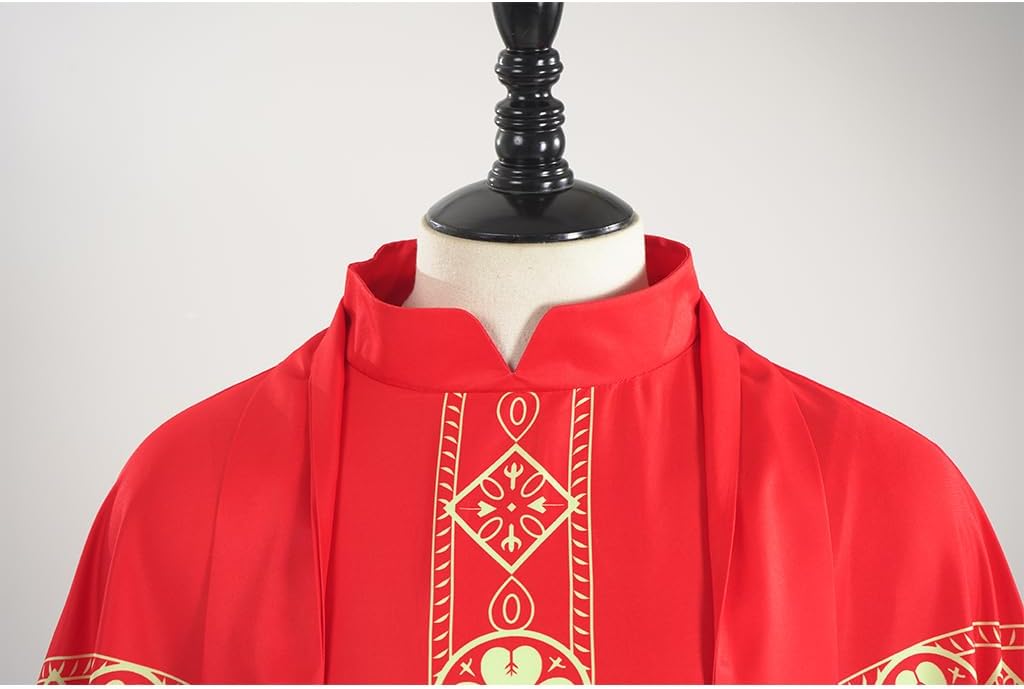 MYAYD 5 Colors Gothic Chasuble Church Pastor Celebrant Priest Vintage Robe Gown Cape Cassock Vestment - Image 4