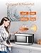 COMMERCIAL CHEF 1.6 Cubic Foot Microwave with 10 Power Levels, Small Microwave with Pull Handle Child Safety Lock, 1100 Watt Microwave with Digital Control Panels,Stainless Steel
