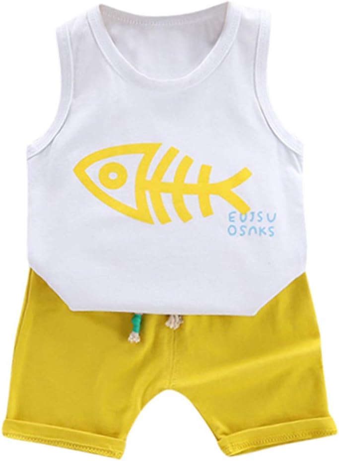 Toddler Kids Baby Boy Lovely Fashion Cartoon Cotton T Shirt Tops Shorts Pants 2pcs Clothes Outfits Set 0-5 Years