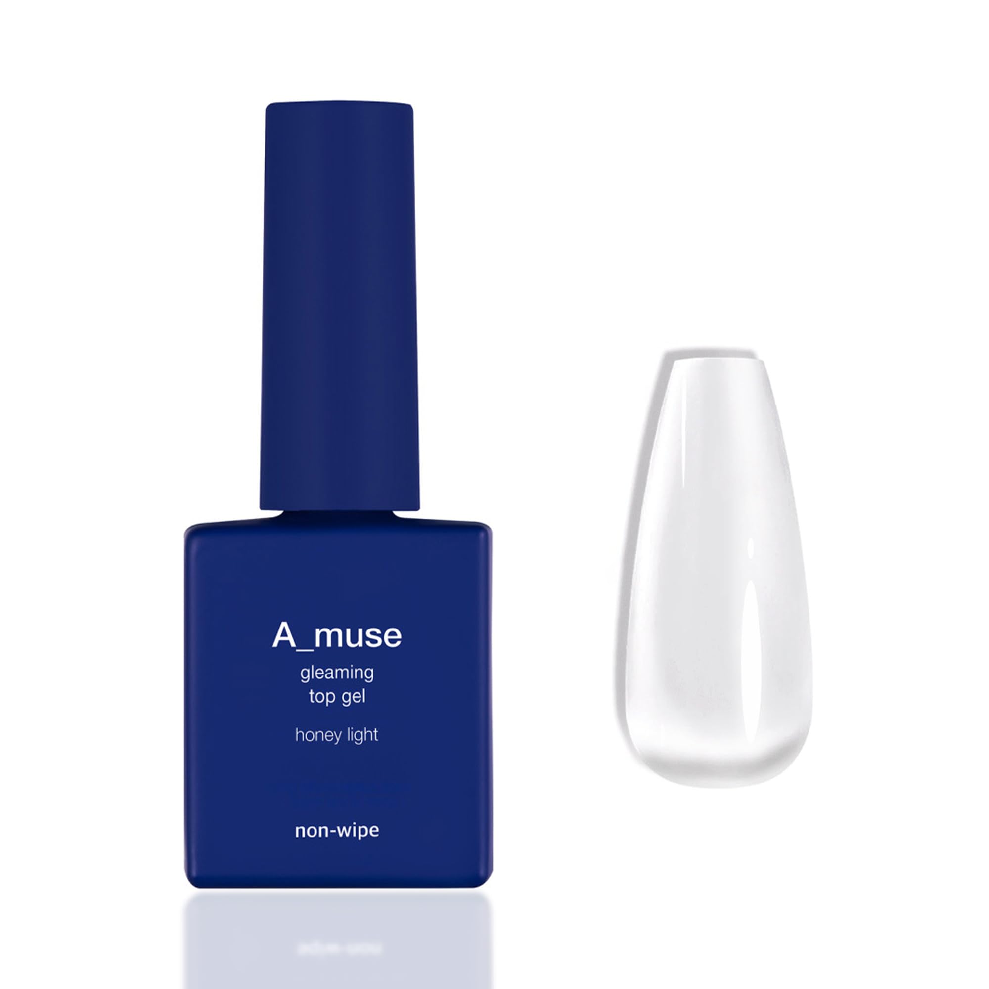 A_MUSE Top Coat, No Wipe, Thick and Glossy Top Coat, Gel Nail Polish, High Gloss, Shine Finish, Long Lasting, Soak Off Clear, 0.34 fl oz