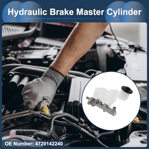 INFINAUTO Brake Master Cylinder with Reservoir No.4720142240 for Toyota RAV4 2003-2005 Hydraulic Master Cylinder Silver Tone White Aluminum Alloy Plastic 1 Pcs by INFINAUTO - Used condition - Image 3