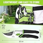 WORKPRO 8.5" Bypass Pruning Shears, Heavy Duty Garden Shears with Forged Steel Blades, Non-Slip Grip Handle, Safety Lock, Ergonomic Hand Pruner for Flowers, Plants, and Branch Trimming
