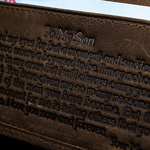 BOBO BIRD Wallet for Him, Personalized Bifold Wallet Gift, Genuine Leather RFID Blocking Mens Wallet (To Son)3