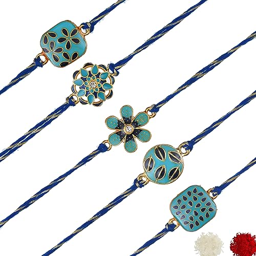 Image of eCraftIndia Unisex Adult Designer Rakhi And Roli Tikka Matki