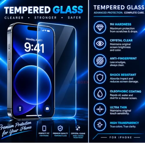 Image of Edge to Edge Gurad For Apple iPhone 18 Pro Tempered Glass Screen Protector Guard - HD Clarity, Anti-Fingerprint Temper Guard (iPhone 18 Pro - 6.3 inch) With Installation Kit - Pack of 1