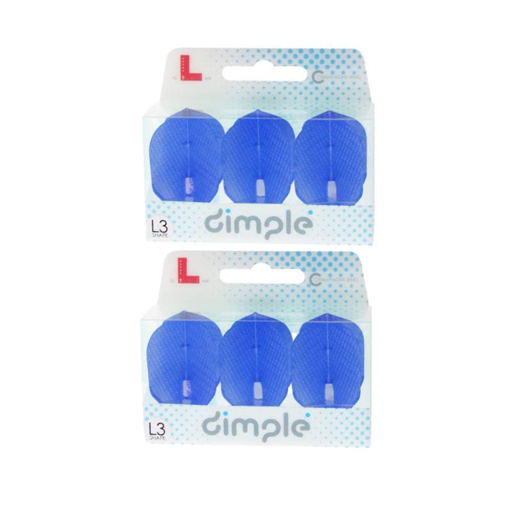 LSTYLE Dart Flights: L3 PRO Dimple Shape - for Soft Tip and Steel Tip Darts - Blue 2-Pack — image 1