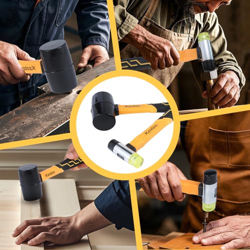 2-Pack Rubber Mallet Hammer Set, 8oz & 25mm Rubber Mallet Hammer Tool, Rubber Mallet for Flooring,Soft grip anti slip handle,Suitable for construction and home decoration,2025upgraded version, - Image 7