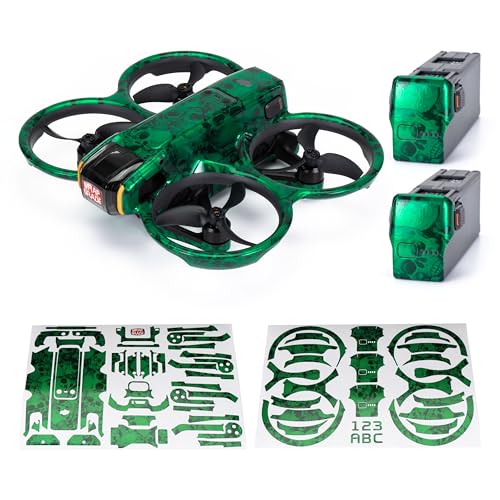 WRAPGRADE Skin Stickers Compatible with DJI Avata 2 (Emerald Skull)