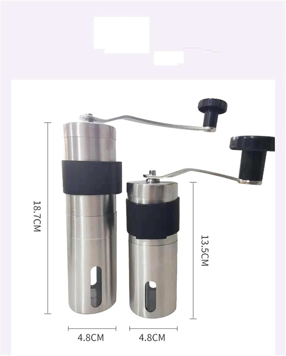 Manual Coffee Grinder Portable Bean Grinders Mini Stainless Steel Easy Hand Handmade Mill Foamer Kitchen Accessories Tool(Large)
