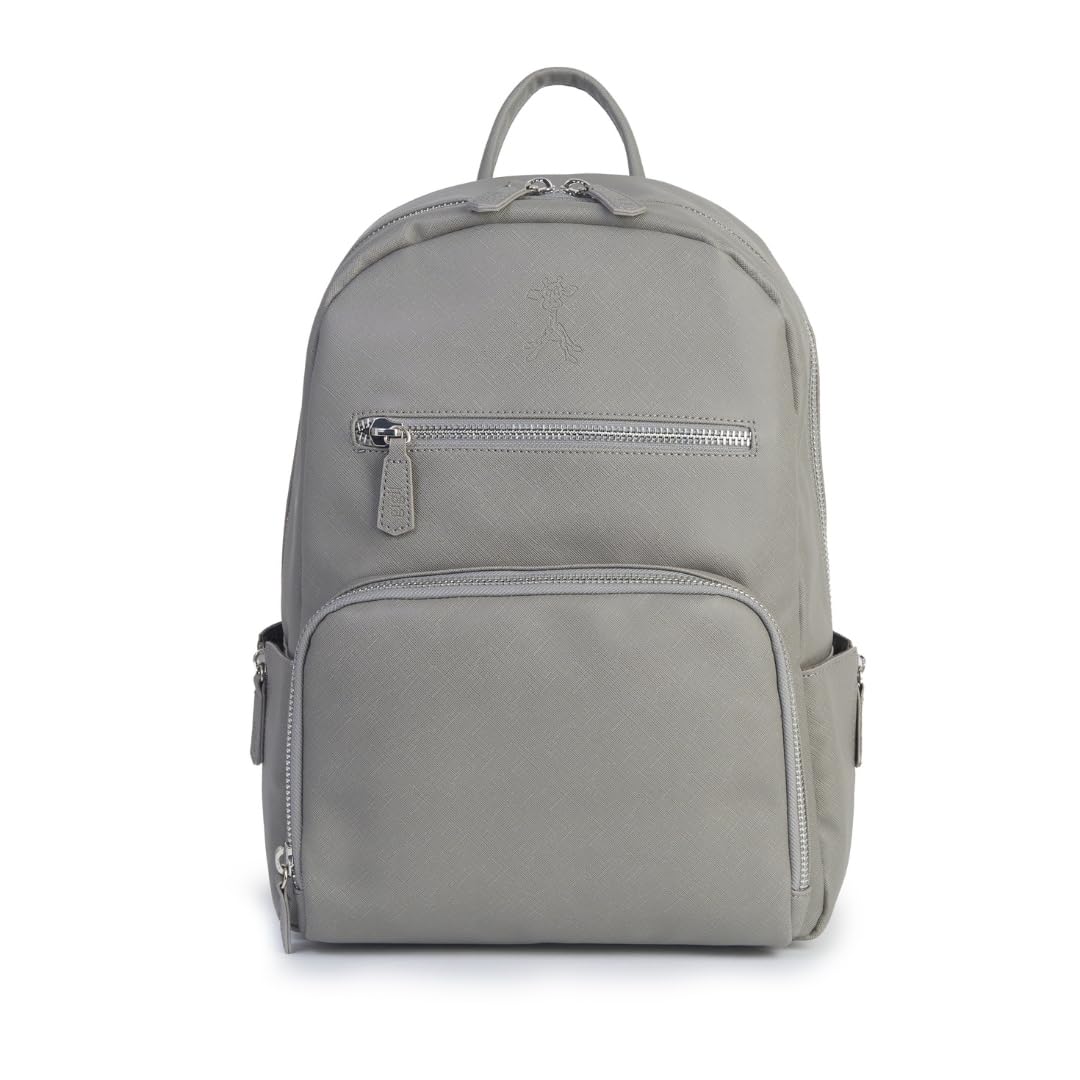 Gigil Unisex Infant Charcoal Grey Bloom Changing Backpack For Newborn Baby Essentials - Modern Portable Diaper Baby Bag For Parents With Changing Mat, Adjustable Straps 9 Compartments And Insulated Pockets (Charcoal Grey)