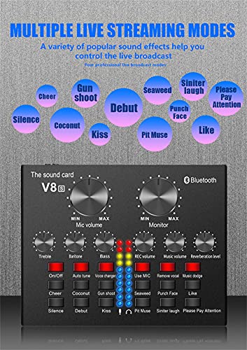 Externe Geluidskaart, USB V8S Live Externe Geluidsmengbord, Voice-wisselaar Geluidskaart Met Meerdere Geluidseffecten For Live Opname Home Ktv Spraakchat - Image 8