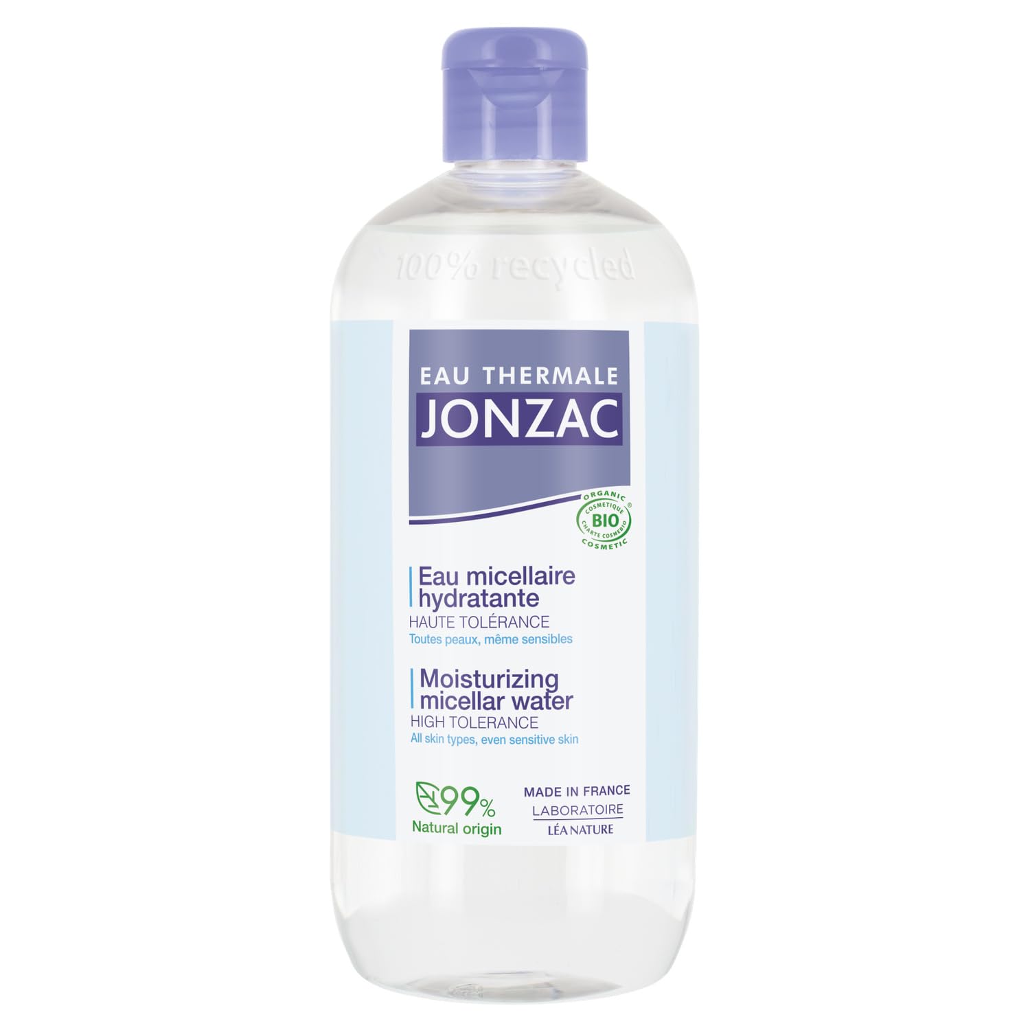 EAU THERMALE JONZAC Eau Micellaire Hydratante Apaisante Visage et Yeux 500 ml - Haute Tolérance - Flacon 100% Recyclé - Peaux Sensibles - Origine France - Lot de 3