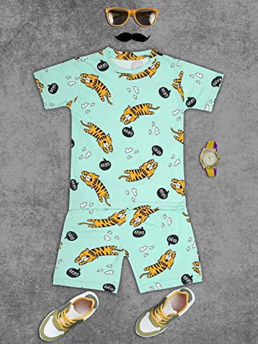 Image of Boys Halfsleeves Cotton Solid /Printed T-Shirt & Shorts Summer Co-ord Set /Clothing Set /Casual wear
