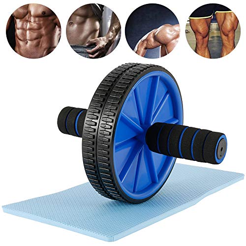 Keyohome Abdominal Exercise Ab Roller Wheel with Thick Knee Pad Mat,Quiet Abdominal Muscle Wheel for Home Gym Fitness Equipment