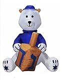 Hanukkah Inflatable Bear W/Yamaka Holding Dreidel