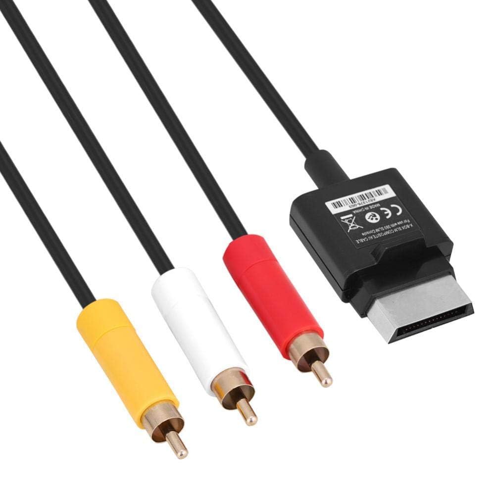CHILDMORY Câble AV pour Xbox 360 Slim 3 RCA Audio composite ABS TV Câble audio-vidéo pour XBOX 360 Slim
