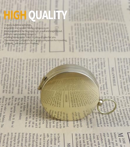 Brújula de bolsillo artesanal de latón macizo, herramienta mini de navegación de 1.8 pulgadas para senderismo, supervivencia y coleccionistas – Grabable, impermeable, con caja de regalo (acabado antiguo) miniatura 4