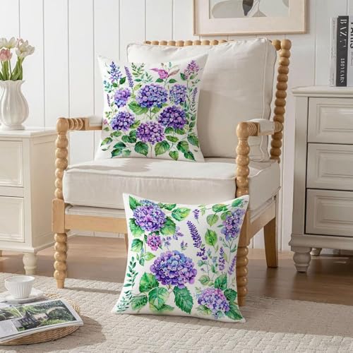 Housse coussin 80x80cm imperméable taie oreiller velours violet - 4
