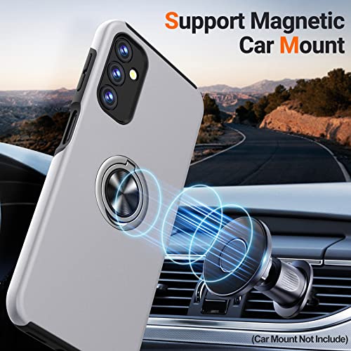 Jame For Samsung Galaxy A14 5G Case, Samsung A14 5G Case With Screen Protector, Slim Soft Bumper Case For A14 5G With Ring Kickstand, Military-Grade Protection Case For Samsung Galaxy A14 5G-Silver #TOP3