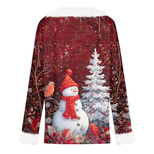 Christmas Sweaters for Women Long Sleeve V Neck Sweatshirt Casual Soft Warm Ugly Funny Holiday Cardigan 2026 Trendy Fall Winter Pullover Tops,Red5,L - image 5