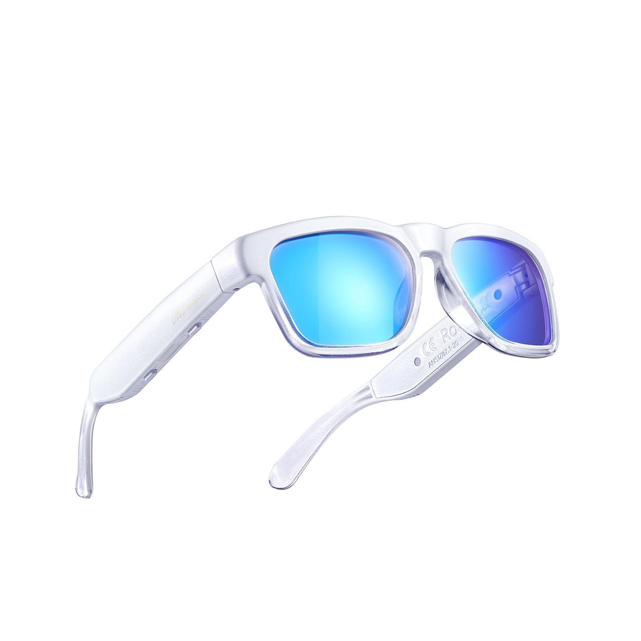 OhO sunshine Audio Sunglasses,Voice Control, Open Ear Style Listen Music and Calls with Volumn UP and Down, Bluetooth 5.2 Smart Glasses IP44 Waterproof Feature for Outdoor Sports