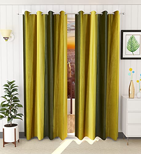 Image of HOME UTSAV 1 Piece Plain Shade Curtains for Door 8 Feet, Green (Green, 8 Feet (1Pc))